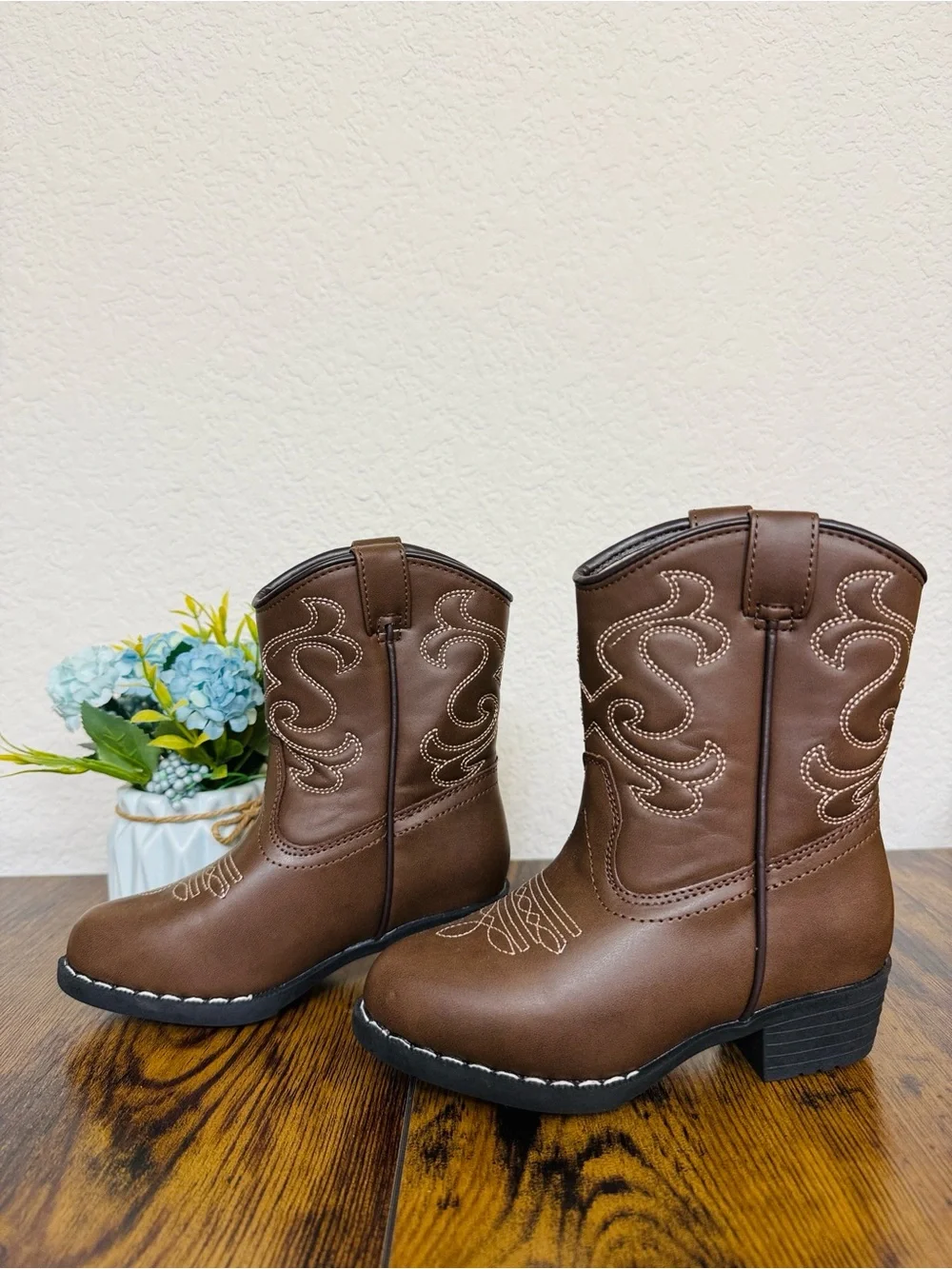 Flex Trail • Toddler Boys Brown Western Cowboy Boots Rodeo NWOT